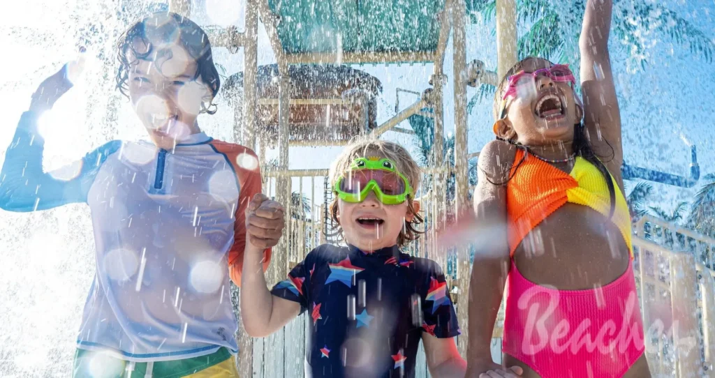Kids enjoying a waterpark